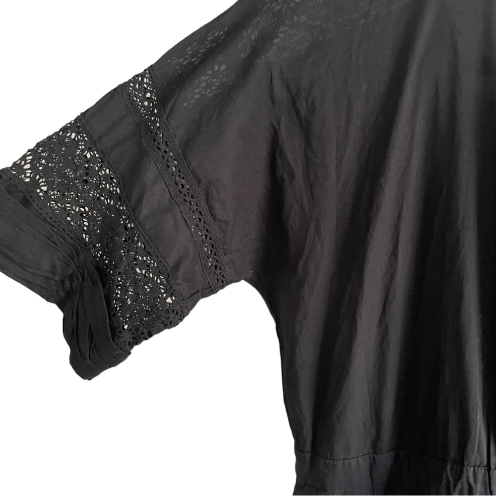 LoveShackFancy Edie Lace Short Sleeve Midi Shirt Dress - Picture 10 of 14